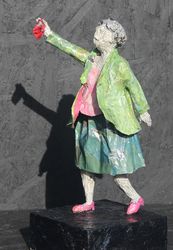 Oma winkt, Papier, 2025, Sabine Schwarzenbach-Böhm